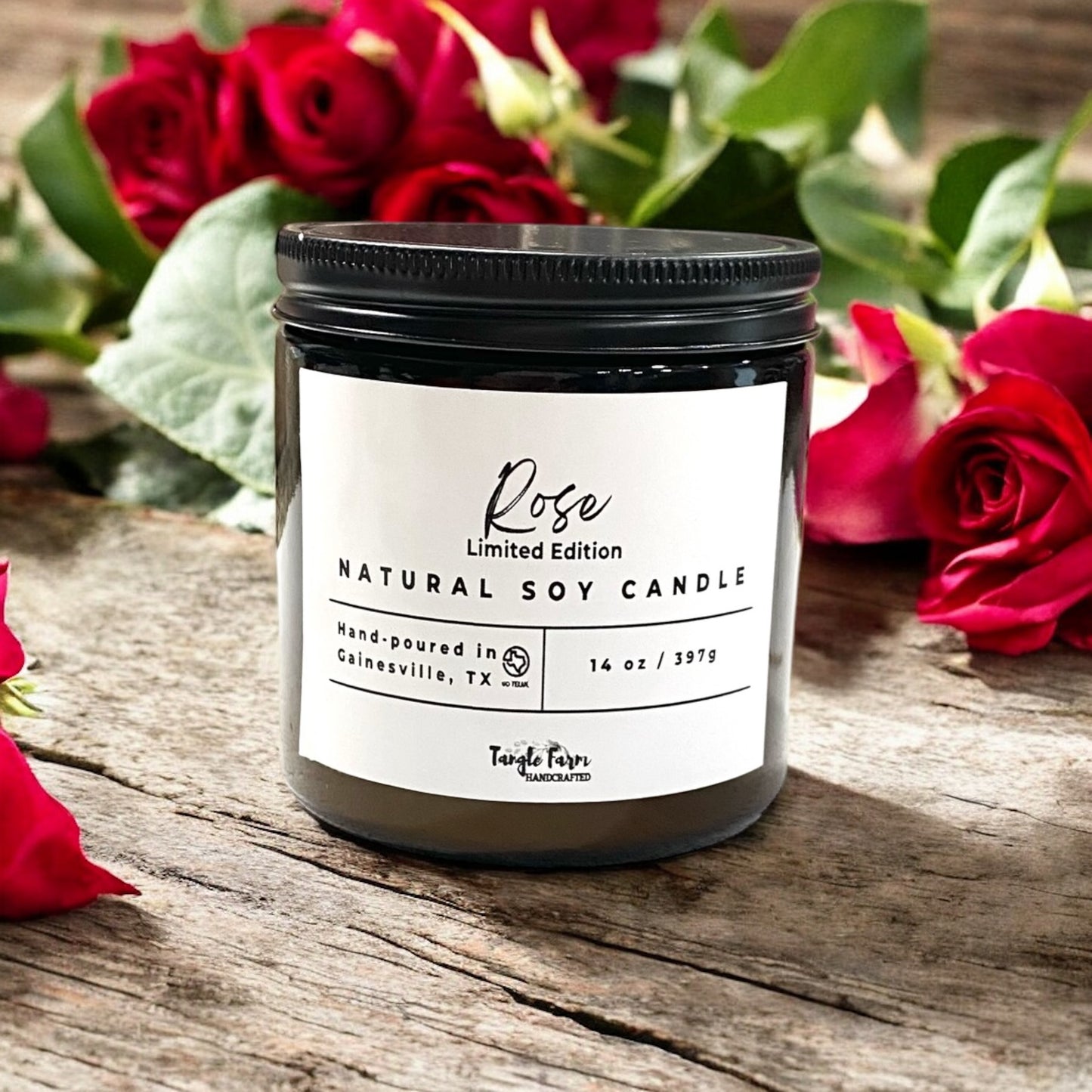 Rose 14 oz soy candle