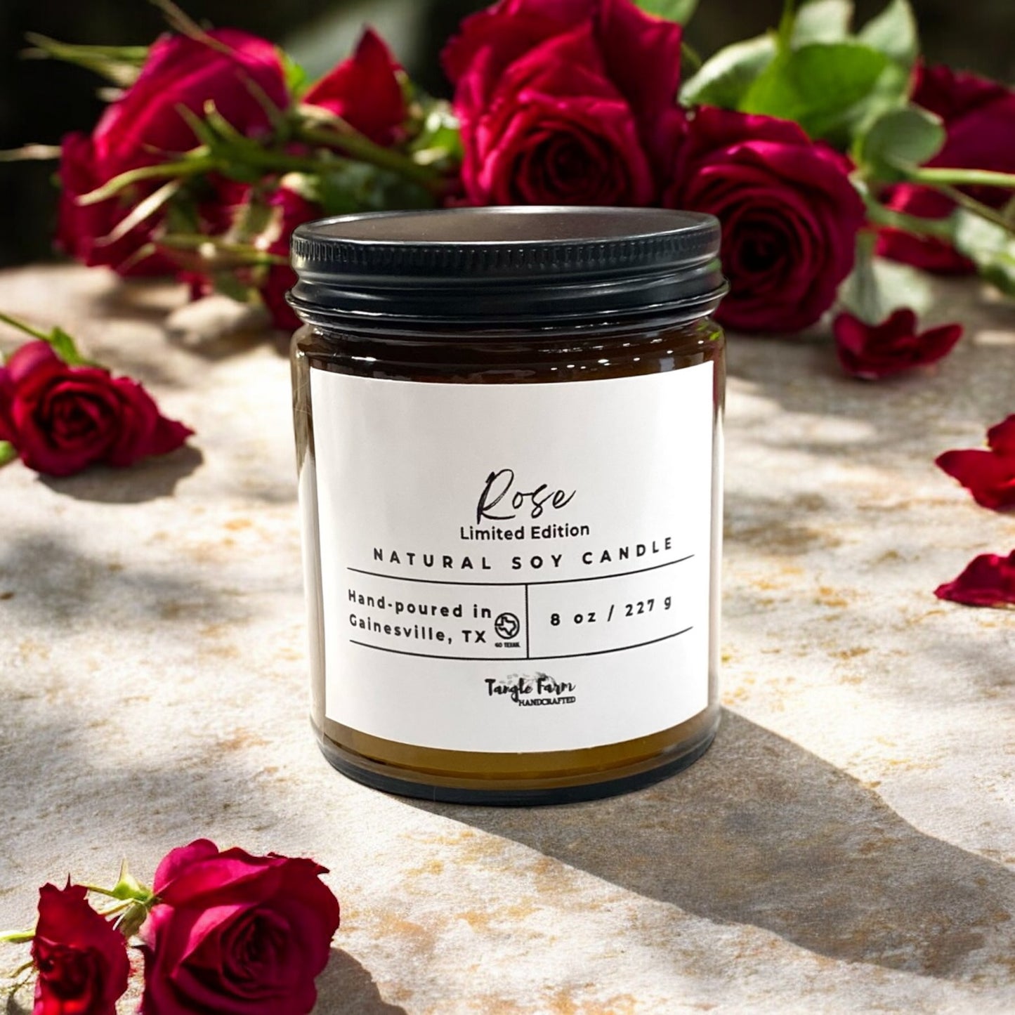 Rose 8 oz soy candle