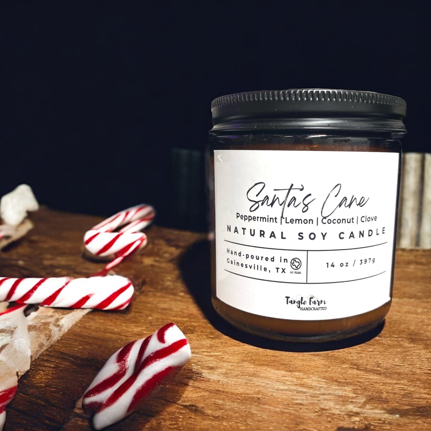 Santa's Cane Soy Candle