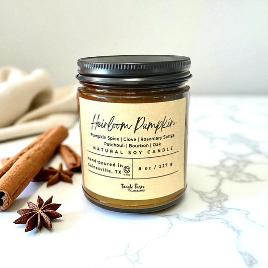 Heirloom pumpkin 8 oz soy candle 