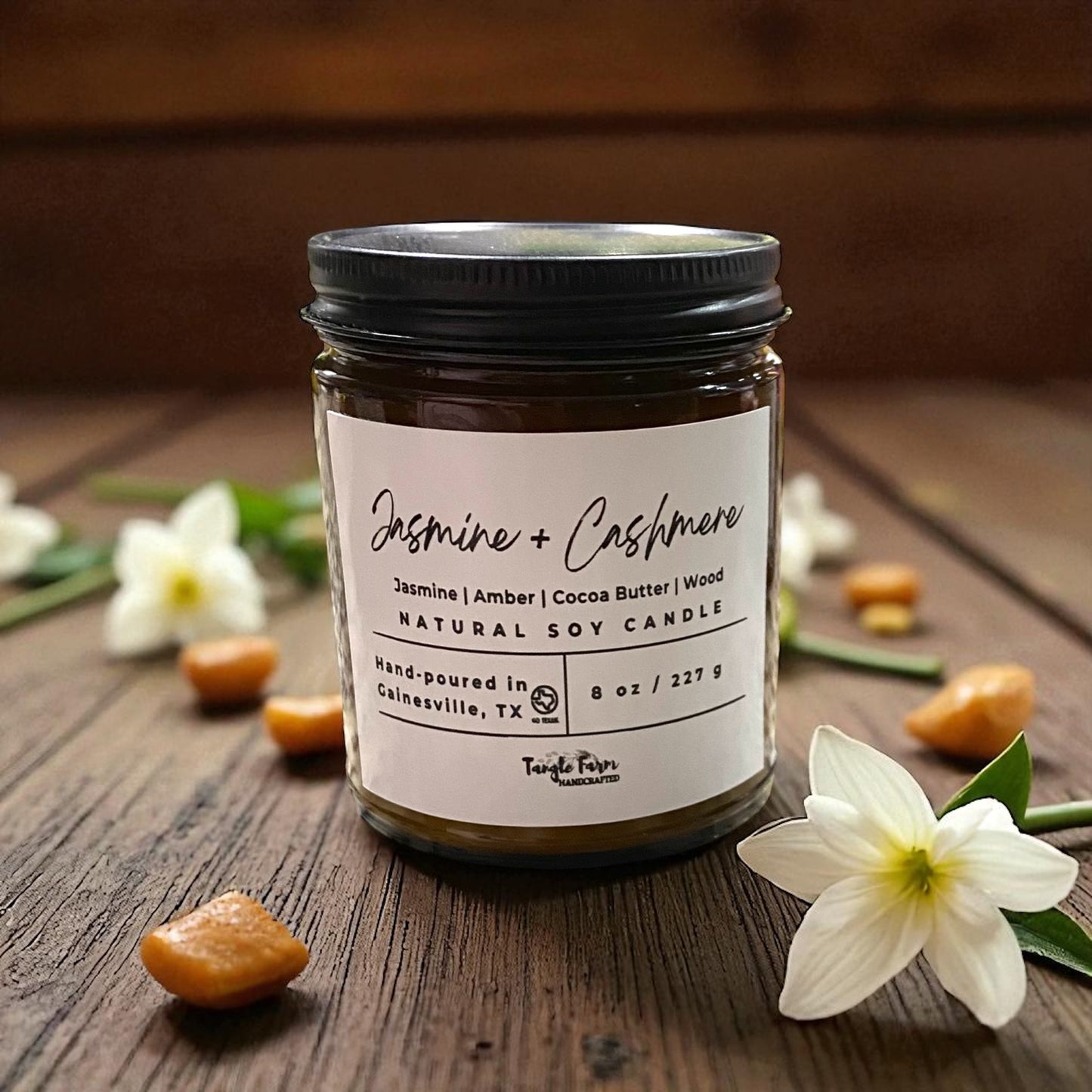 Jar of Jasmine + Cashmere soy candle  8oz