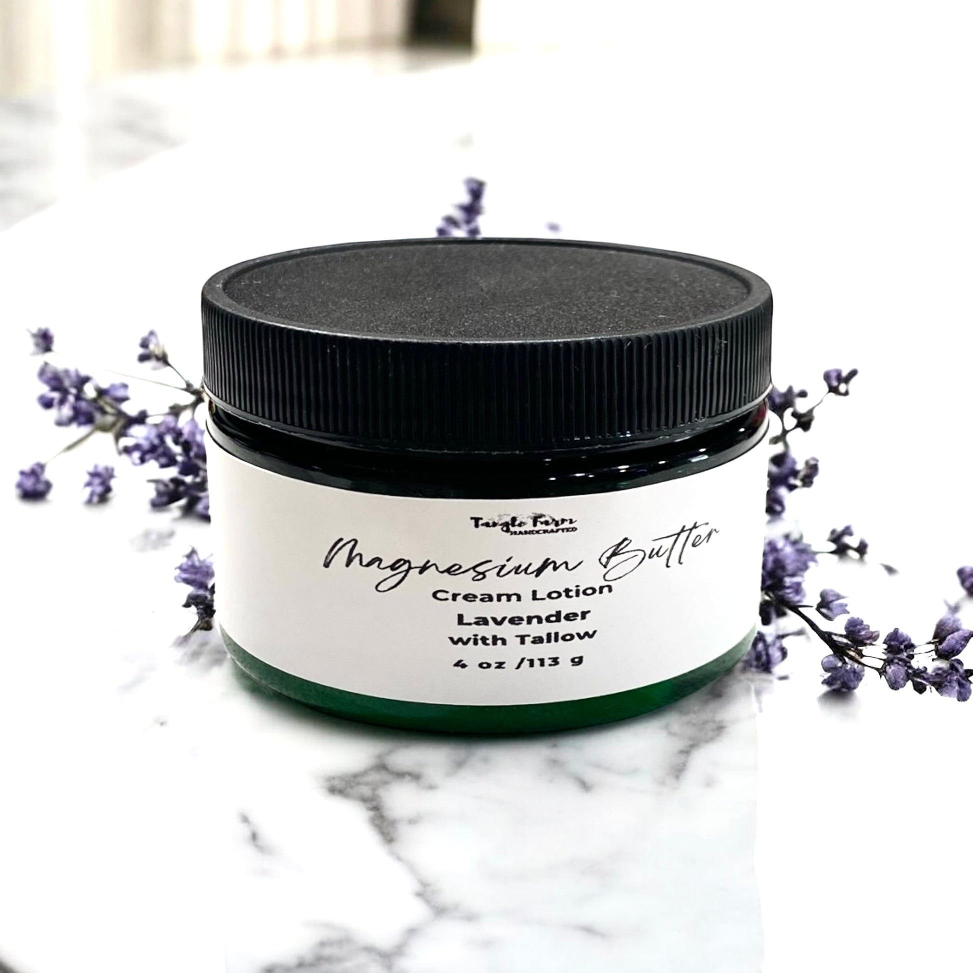 Lavender scented Magnesium Butter lotion with Tallow 4oz