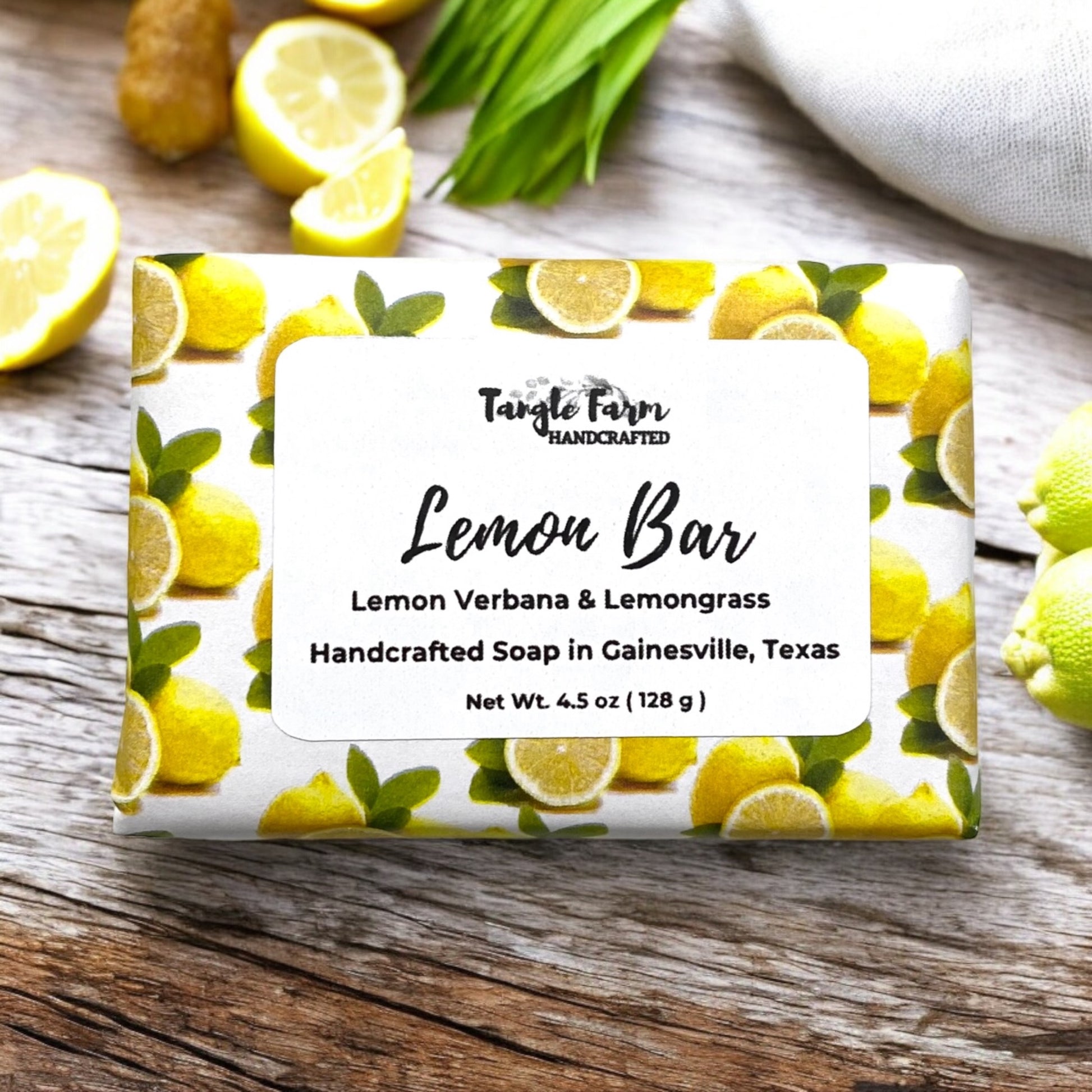 Lemon Bar soap scented with lemon verbana and lemongrass.