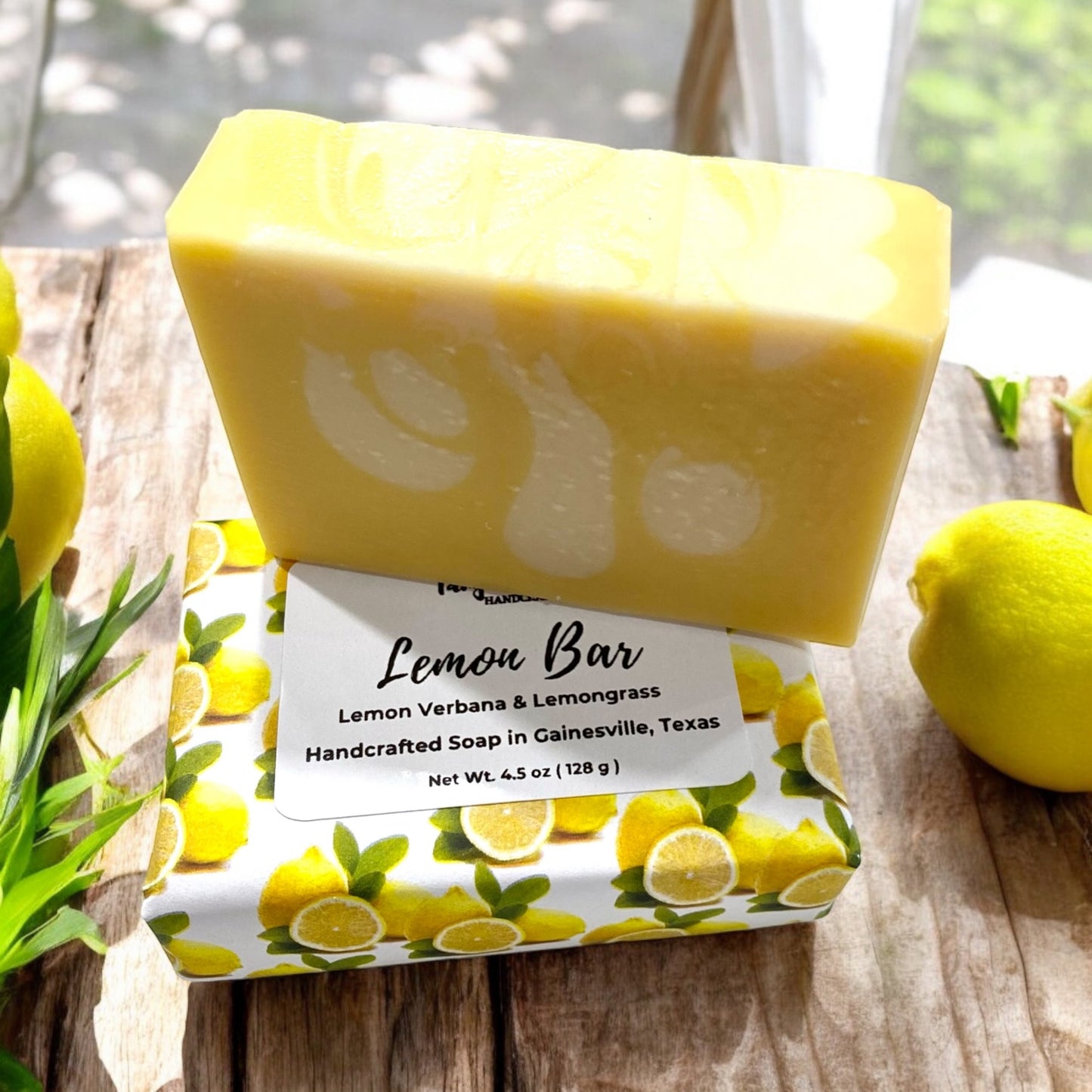 Lemon Bar soap scented with lemon verbana and lemongrass.