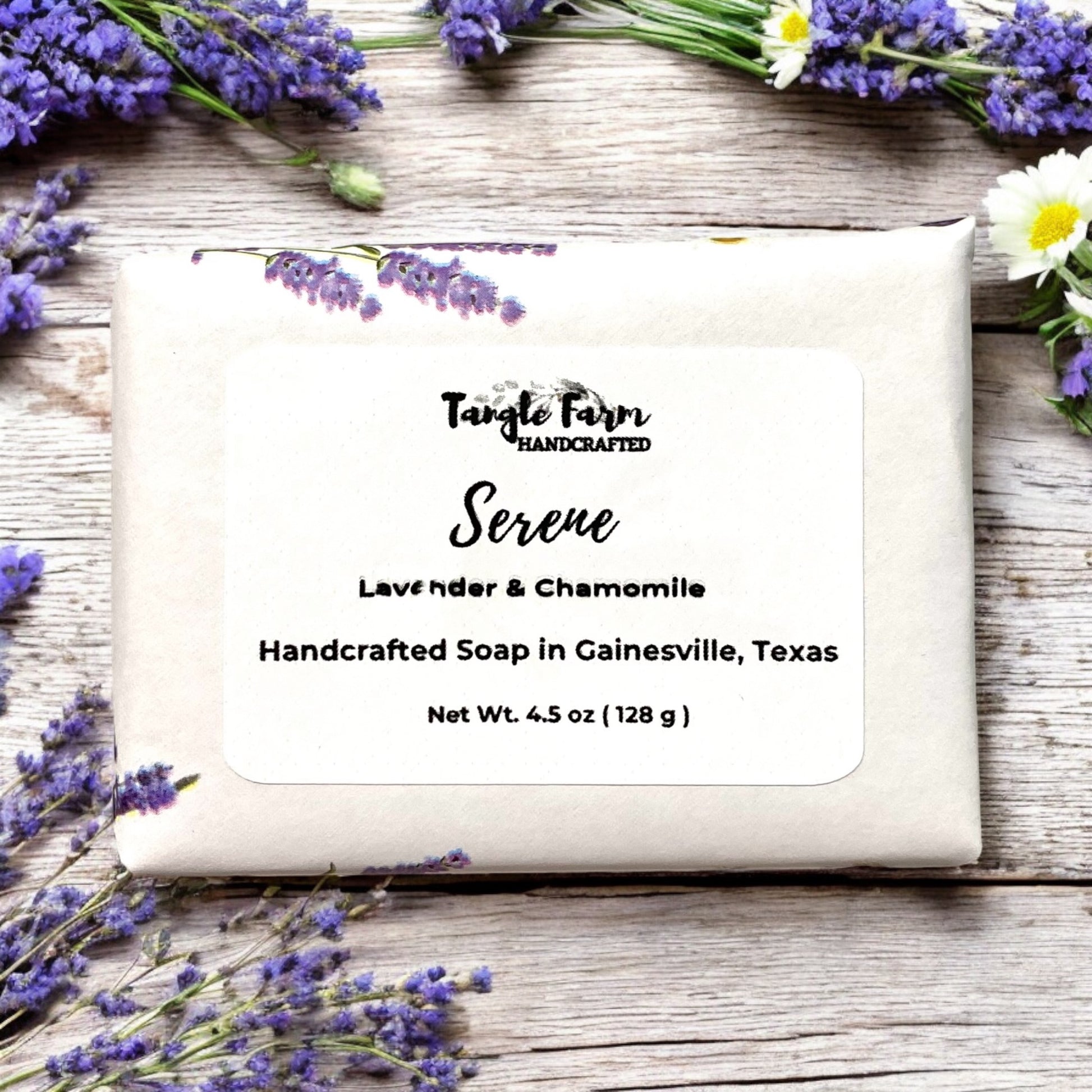 Lavender and chamomile handcrafted soap