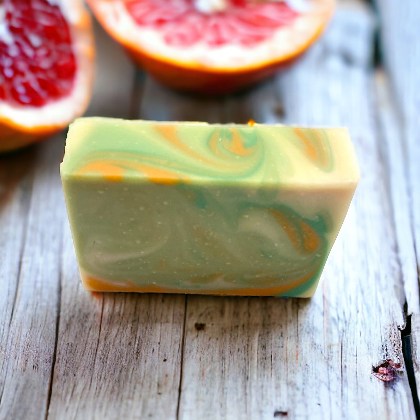 Grapefruit and Bergamot cold processed soap made with tallow.