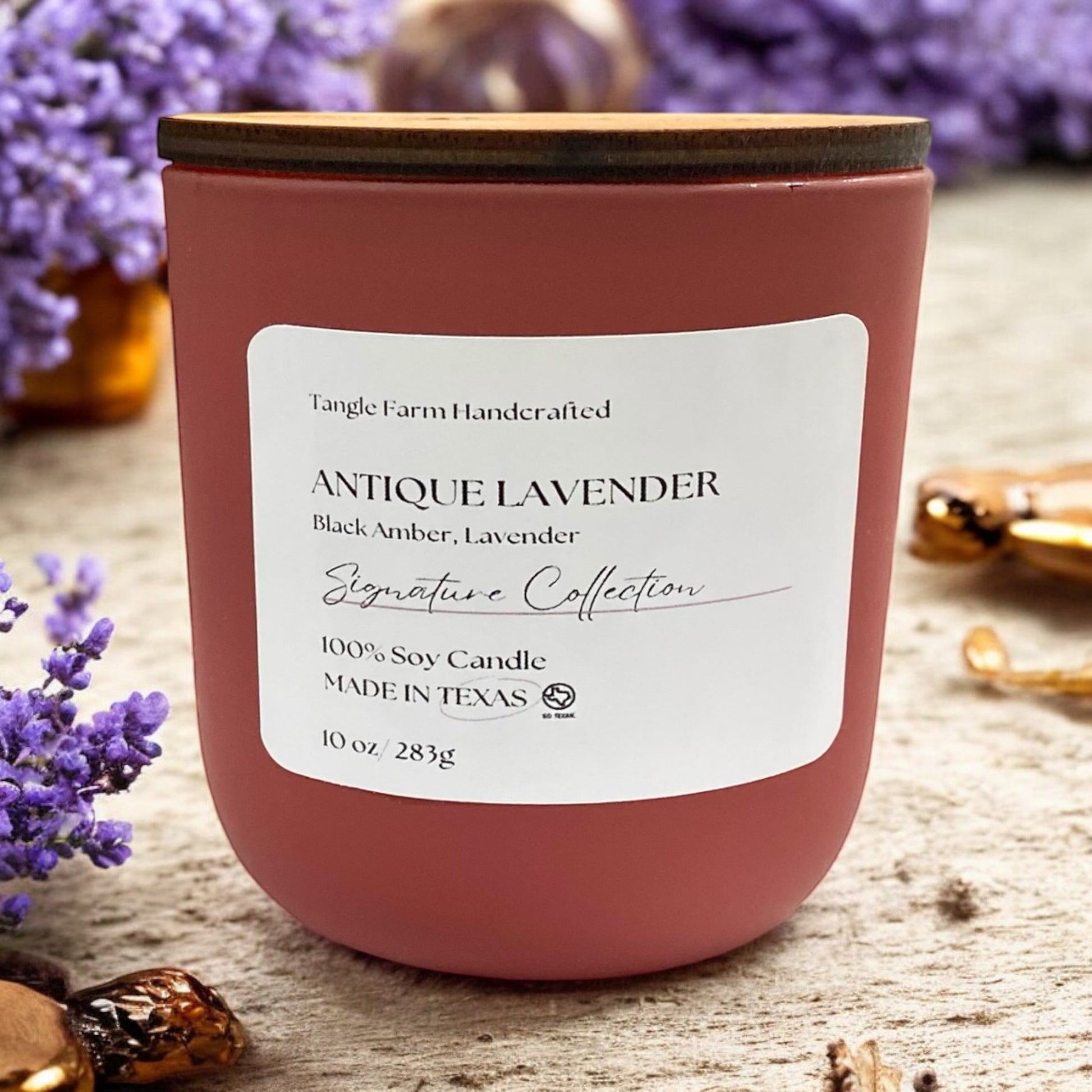 Black Amber and Lavender soy candle luxury collection