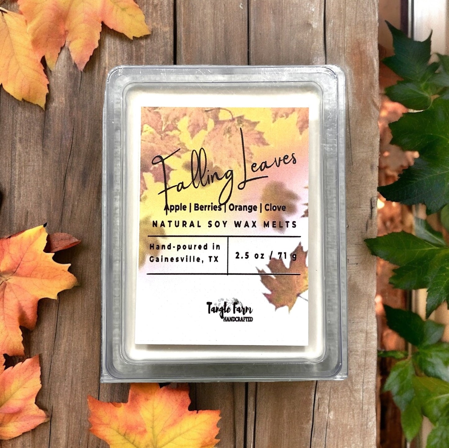 Falling Leaves wax melt with leaves scents.