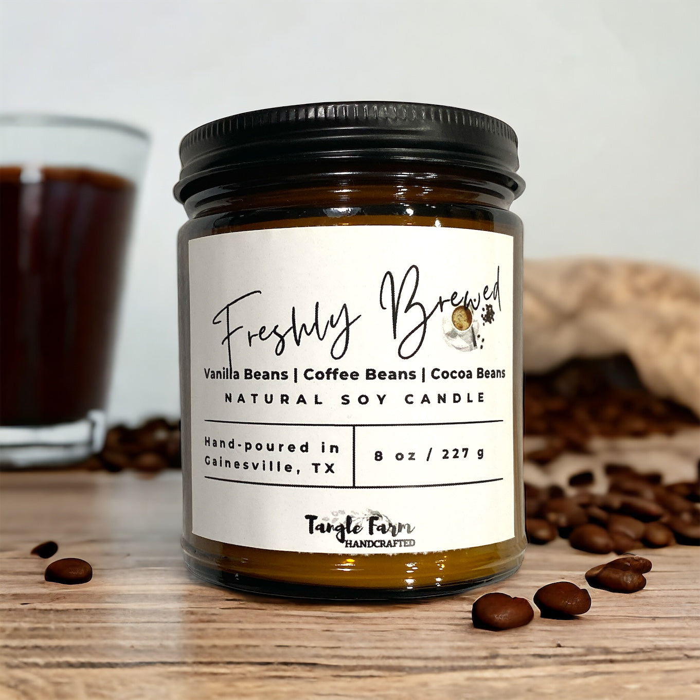 freshly brewed soy candle cappucino