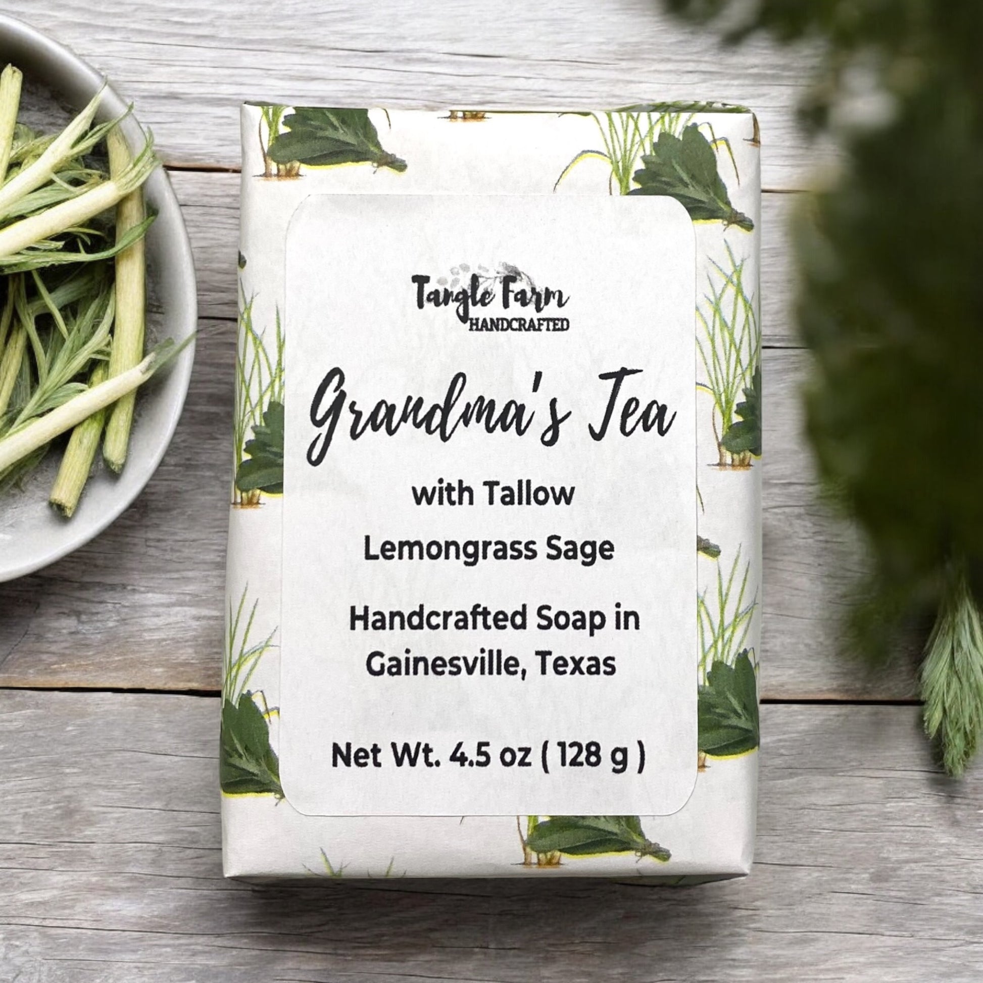 Lemongrass sage with tallow grandma's tea