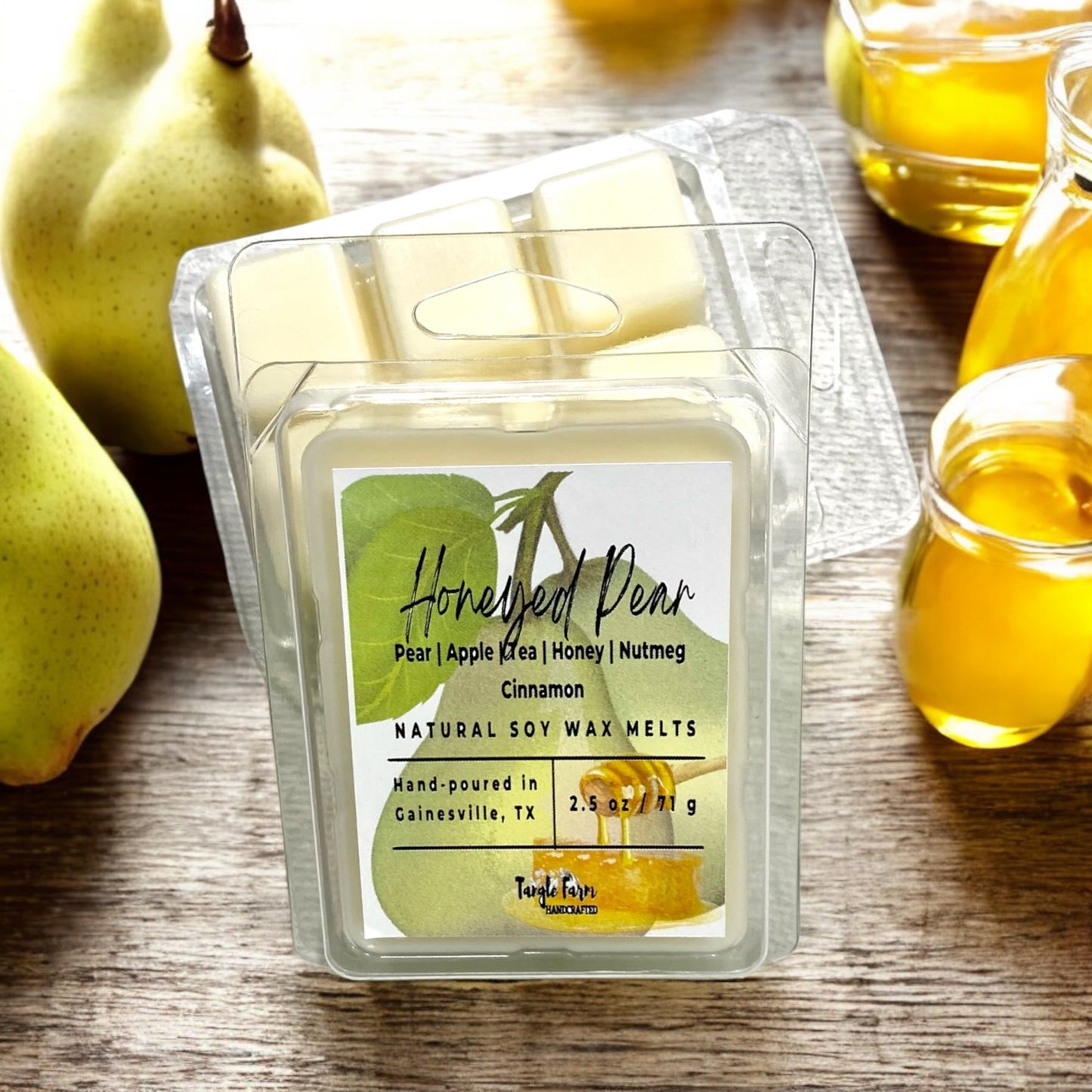 Honeyed Pear Soy wax melt with Pear, apple tea honey nutmeg cinnamon