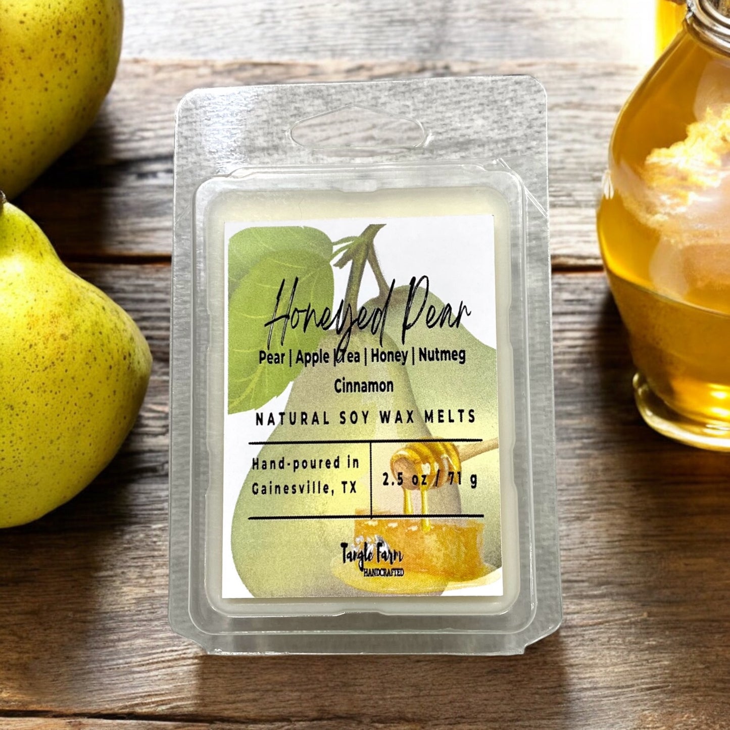 Honeyed Pear Soy wax melt with Pear, apple tea honey nutmeg cinnamon