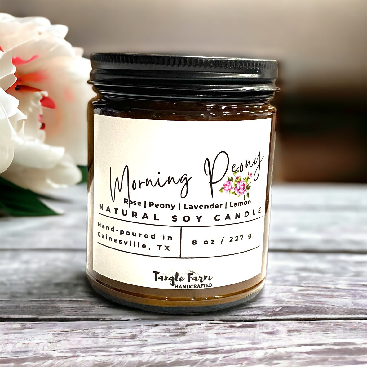 soy candle peony lemon lavender morning peony