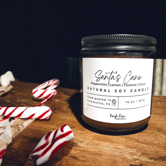 Santa's Cane Soy Candle