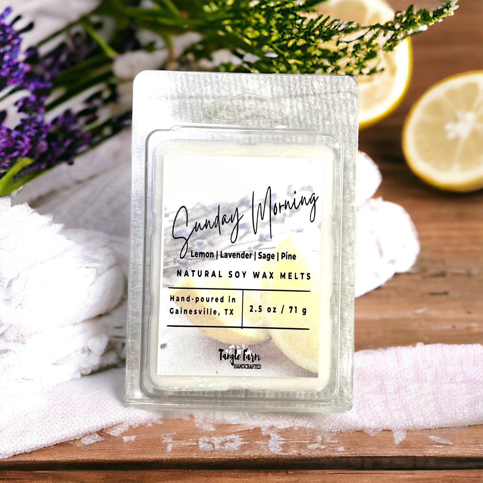 lemon lavender soy wax melt