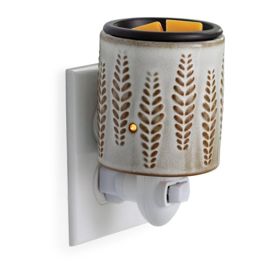 wheat and ivory flip dish pluggable fragrance wax warmer