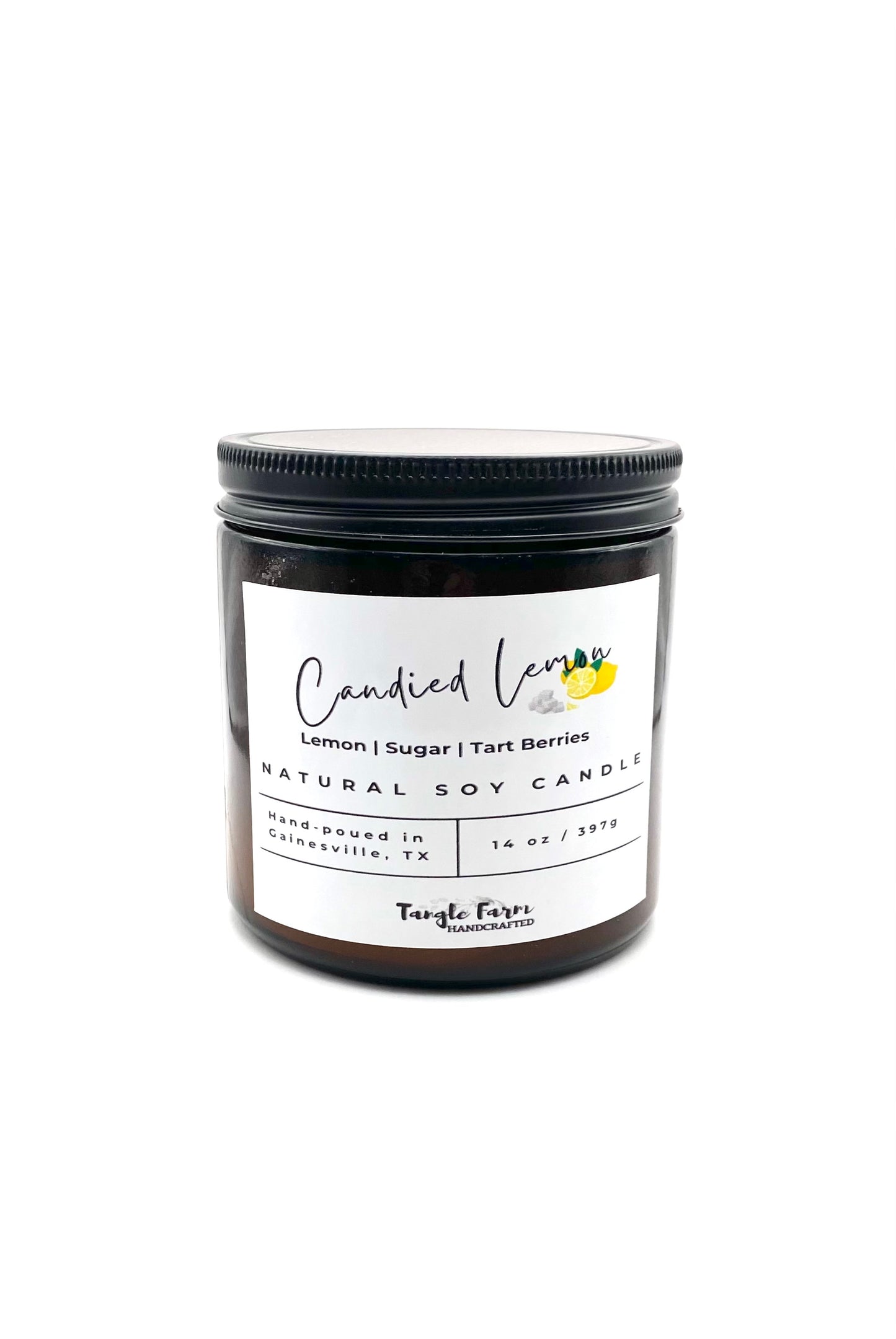 sugared lemon candied sweet soy candle