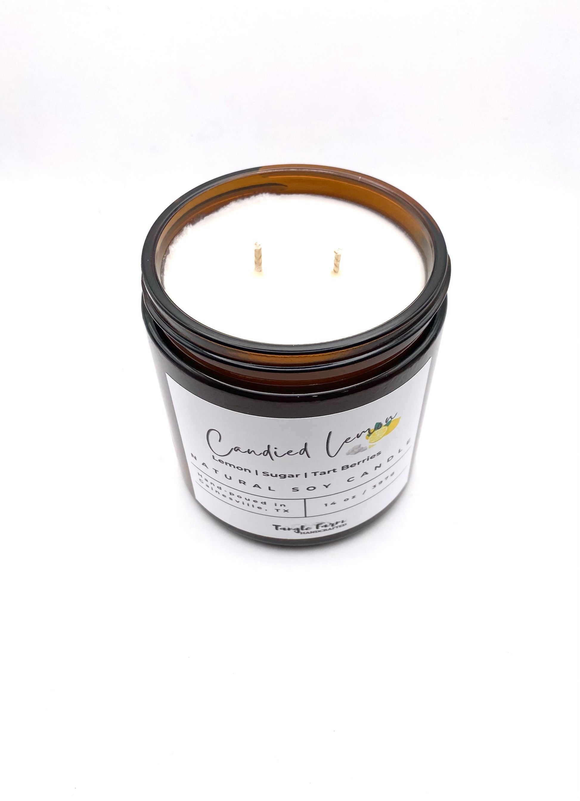 sugared lemon candied sweet soy candle