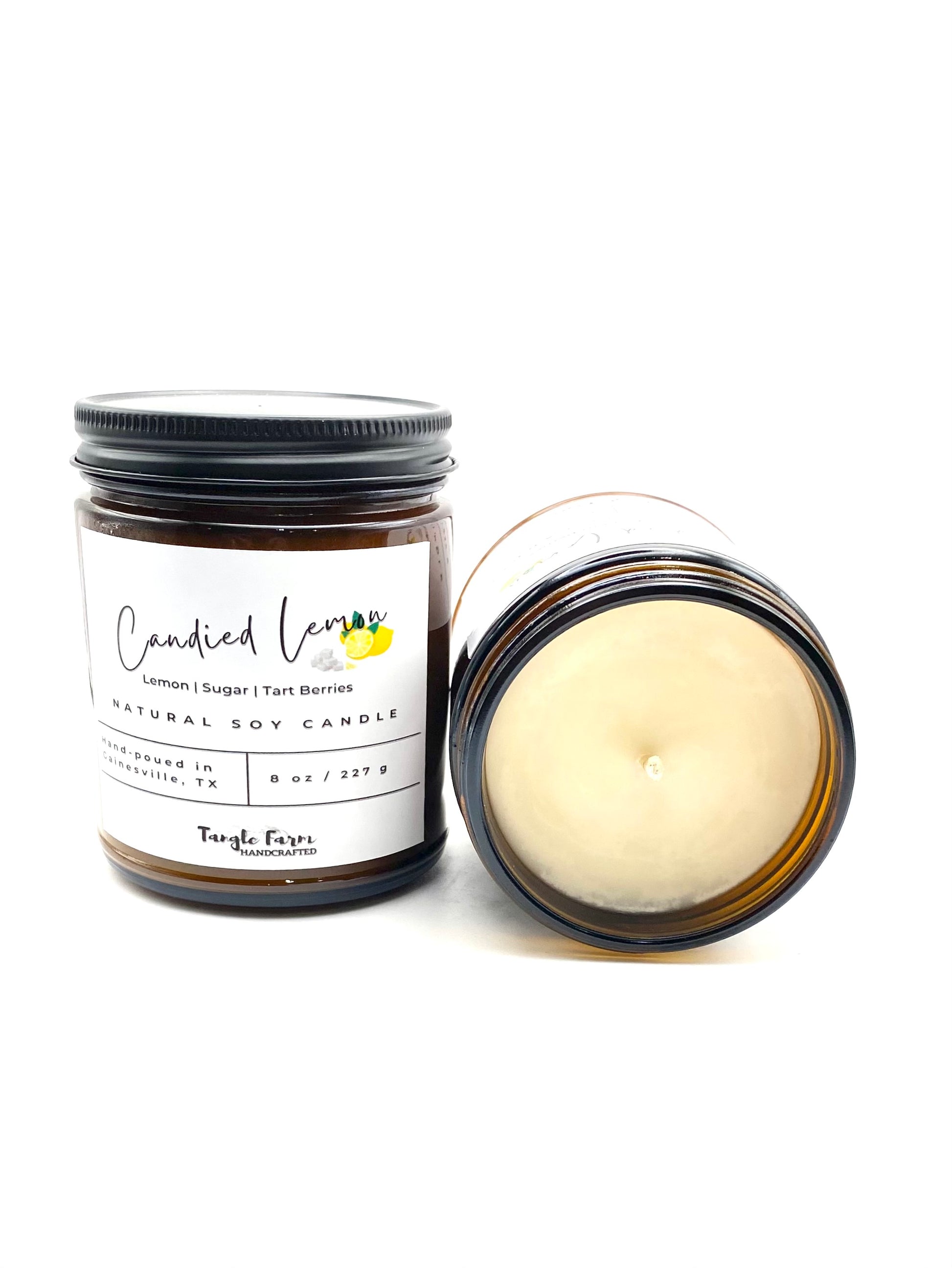 sugared lemon candied sweet soy candle