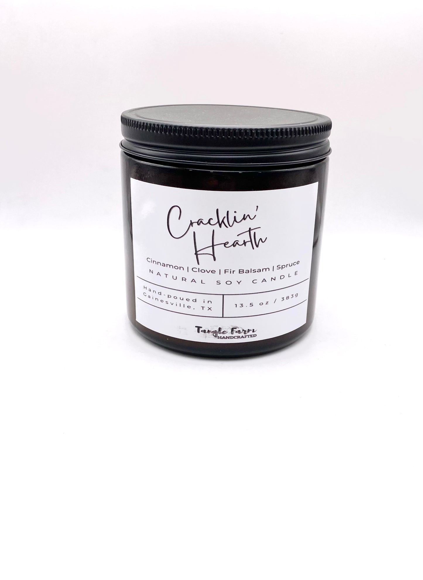 cracklin' hearth soy candle, home for the holidays fragrance oil scent