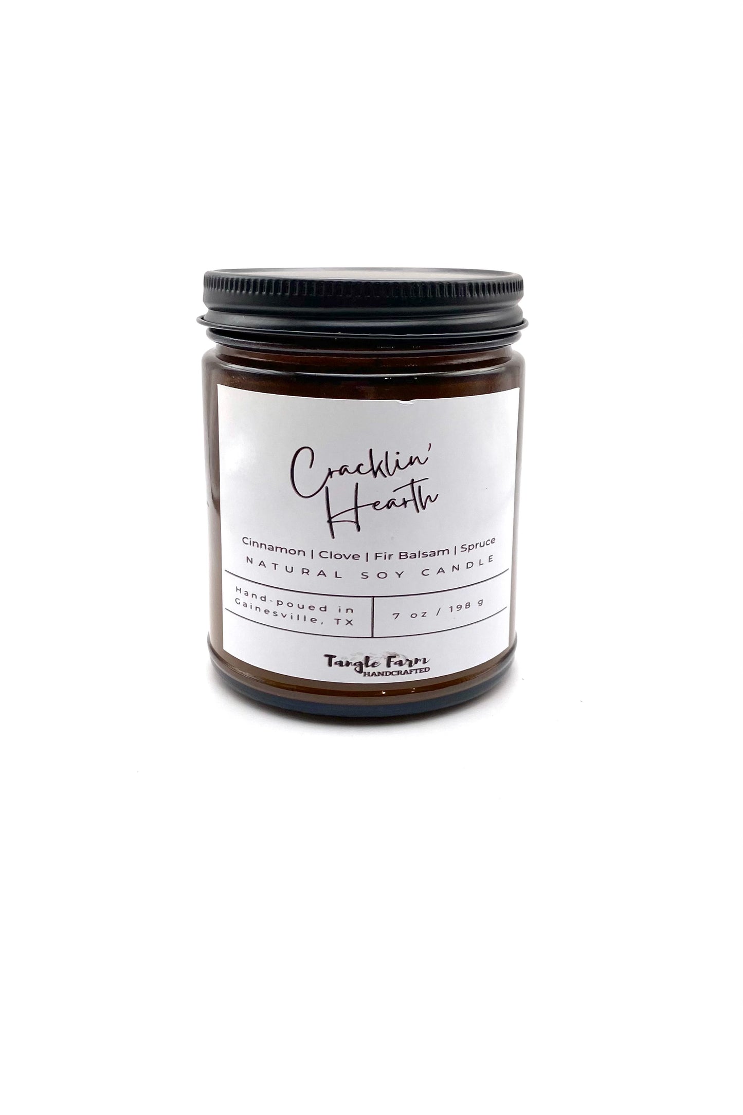 cracklin' hearth soy candle, home for the holidays fragrance oil scent